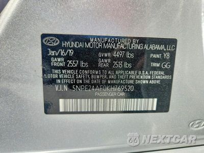 Zdjęcie 12 z 12 samochodu: 2019 HYUNDAI SONATA SE VIN:5NPE24AF0KH769520 - miniatura