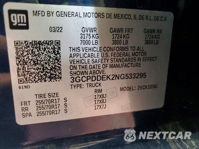 Zdjęcie 12 z 12 samochodu: 2022 CHEVROLET SILVERADO K1500 LT VIN:3GCPDDEK2NG533295 - miniatura