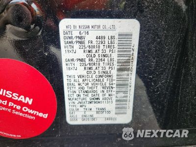 Zdjęcie 14 z 14 samochodu: 2016 NISSAN ROGUE S VIN:JN8AT2MT9GW011313 - miniatura