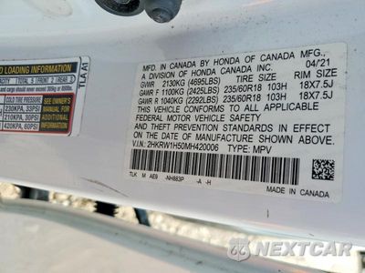 Zdjęcie 12 z 12 samochodu: 2021 HONDA CR-V EX VIN:2HKRW1H50MH420006 - miniatura