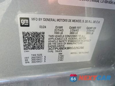 Zdjęcie 12 z 12 samochodu: 2024 GMC SIERRA K1500 SLE VIN:3GTPUBEK8RG226286 - miniatura