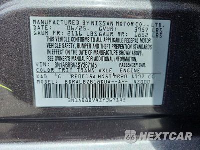 Zdjęcie 12 z 12 samochodu: 2025 NISSAN SENTRA S VIN:3N1AB8BV4SY367145 - miniatura