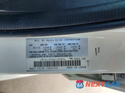 Zdjęcie 12 z 12 samochodu: 2016 MAZDA 6 TOURING VIN:JM1GJ1V56G1470074 - miniatura