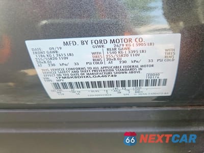 Zdjęcie 13 z 13 samochodu: 2020 FORD EXPLORER XLT VIN:1FMSK8DHXLGA46749 - miniatura