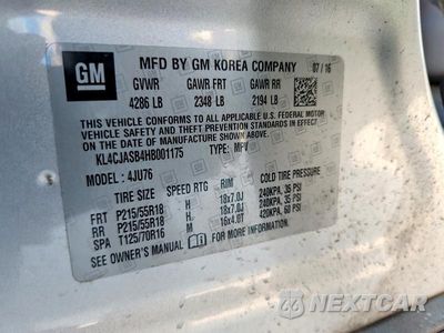 Zdjęcie 13 z 13 samochodu: 2017 BUICK ENCORE PREFERRED VIN:KL4CJASB4HB001175 - miniatura