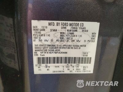 Zdjęcie 13 z 13 samochodu: 2011 FORD F150 SUPER CAB VIN:1FTFX1EF7BFA30444 - miniatura