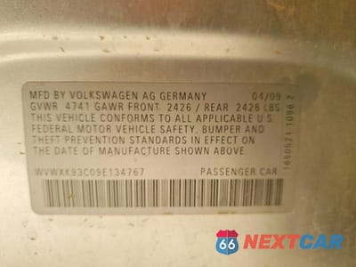 Zdjęcie 12 z 12 samochodu: 2009 VOLKSWAGEN PASSAT WAGON TURBO VIN:WVWXK93C09E134767 - miniatura