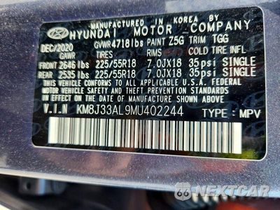 Zdjęcie 13 z 13 samochodu: 2021 HYUNDAI TUCSON SEL VIN:KM8J33AL9MU402244 - miniatura