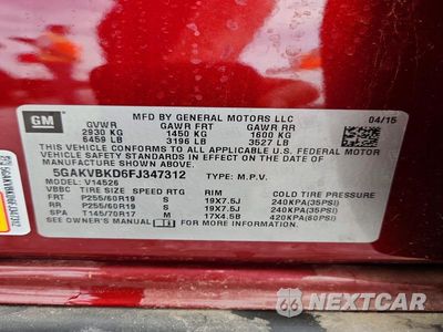 Zdjęcie 13 z 13 samochodu: 2015 BUICK ENCLAVE VIN:5GAKVBKD6FJ347312 - miniatura