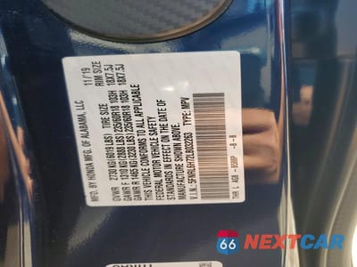 Zdjęcie 13 z 13 samochodu: 2020 HONDA ODYSSEY EXL VIN:5FNRL6H72LB032263 - miniatura