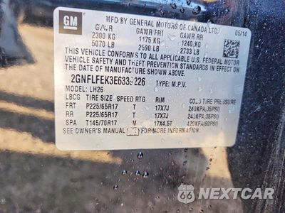 Zdjęcie 12 z 12 samochodu: 2014 CHEVROLET EQUINOX LT VIN:2GNFLFEK3E6339226 - miniatura