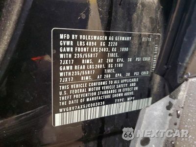 Zdjęcie 14 z 14 samochodu: 2018 VOLKSWAGEN TIGUAN LIMITED VIN:WVGBV7AX5JK003038 - miniatura