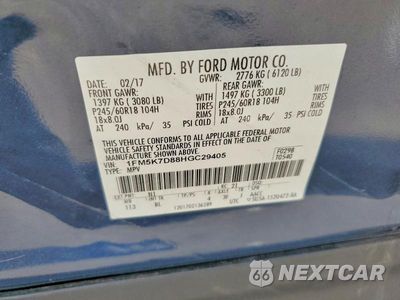 Zdjęcie 13 z 13 samochodu: 2017 FORD EXPLORER XLT VIN:1FM5K7D88HGC29405 - miniatura