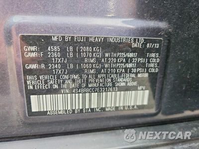 Zdjęcie 13 z 13 samochodu: 2014 SUBARU OUTBACK 2.5I PREMIUM VIN:4S4BRBCC7E3217613 - miniatura