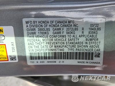 Zdjęcie 12 z 12 samochodu: 2022 HONDA CIVIC SPORT VIN:2HGFE2F58NH577440 - miniatura