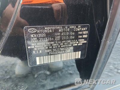 Zdjęcie 12 z 12 samochodu: 2021 HYUNDAI SONATA HYBRID SEL VIN:KMHL34JJ7MA026383 - miniatura