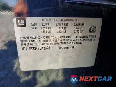 Zdjęcie 12 z 12 samochodu: 2015 CHEVROLET IMPALA LTZ VIN:1G1165S34FU133281 - miniatura