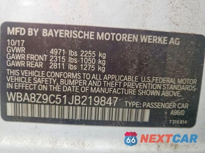 Zdjęcie 12 z 12 samochodu: 2018 BMW 330 XIGT VIN:WBA8Z9C51JB219847 - miniatura