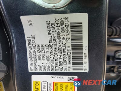 Zdjęcie 12 z 12 samochodu: 2026 HONDA CIVIC SPORT TOURING VIN:19XFL4H94TE019710 - miniatura