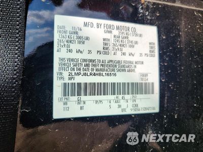Zdjęcie 12 z 12 samochodu: 2017 LINCOLN MKX RESERVE VIN:2LMPJ8LR4HBL16516 - miniatura
