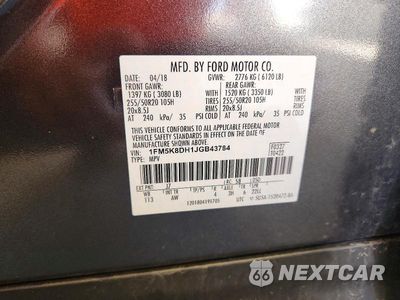 Zdjęcie 14 z 14 samochodu: 2018 FORD EXPLORER XLT VIN:1FM5K8DH1JGB43784 - miniatura
