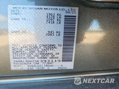 Zdjęcie 13 z 13 samochodu: 2025 NISSAN ALTIMA SV VIN:1N4BL4DV2SN393119 - miniatura