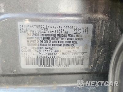 Zdjęcie 12 z 12 samochodu: 2020 NISSAN SENTRA S VIN:3N1AB8BV5LY243693 - miniatura