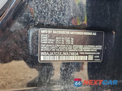 Zdjęcie 12 z 12 samochodu: 2018 BMW 5ER XI VIN:WBAJA7C5XJWA74834 - miniatura