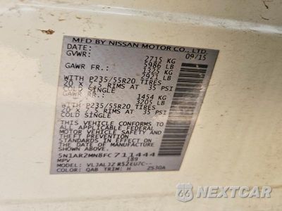 Zdjęcie 13 z 13 samochodu: 2015 NISSAN PATHFINDER S VIN:5N1AR2MN8FC711444 - miniatura