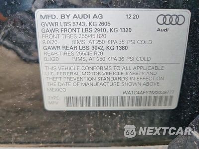 Zdjęcie 13 z 13 samochodu: 2021 AUDI SQ5 PRESTIGE VIN:WA1C4AFY2M2039777 - miniatura