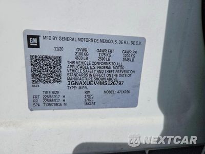 Zdjęcie 13 z 13 samochodu: 2021 CHEVROLET EQUINOX LT VIN:3GNAXUEV4MS126797 - miniatura