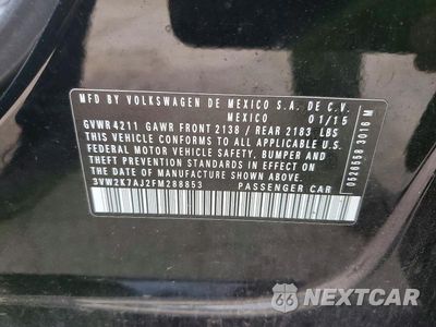 Zdjęcie 12 z 12 samochodu: 2015 VOLKSWAGEN JETTA BASE VIN:3VW2K7AJ2FM288853 - miniatura