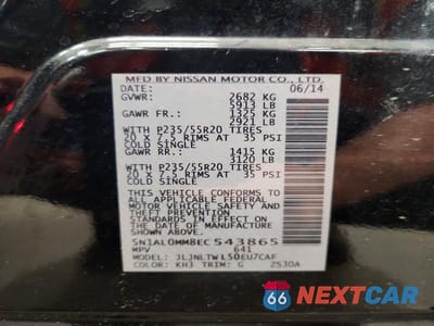 Zdjęcie 13 z 13 samochodu: 2014 INFINITI QX60 BASE VIN:5N1AL0MM8EC543865 - miniatura