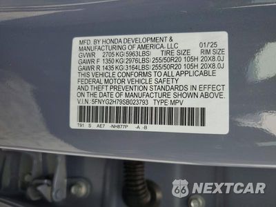 Zdjęcie 13 z 13 samochodu: 2025 HONDA PILOT TOURING VIN:5FNYG2H79SB023793 - miniatura