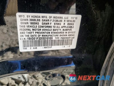 Zdjęcie 12 z 12 samochodu: 2014 ACURA ILX 20 VIN:19VDE1F32EE010109 - miniatura