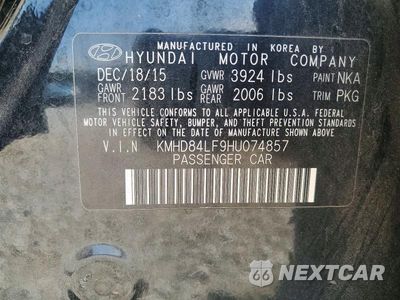 Zdjęcie 12 z 12 samochodu: 2017 HYUNDAI ELANTRA SE VIN:KMHD84LF9HU074857 - miniatura