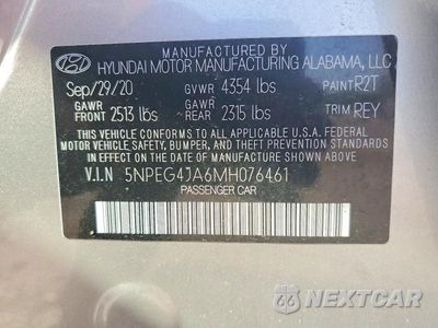 Zdjęcie 13 z 13 samochodu: 2021 HYUNDAI SONATA SE VIN:5NPEG4JA6MH076461 - miniatura