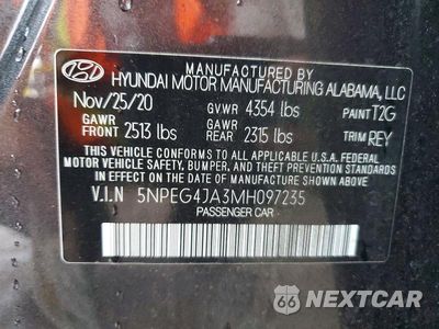Zdjęcie 12 z 12 samochodu: 2021 HYUNDAI SONATA SE VIN:5NPEG4JA3MH097235 - miniatura