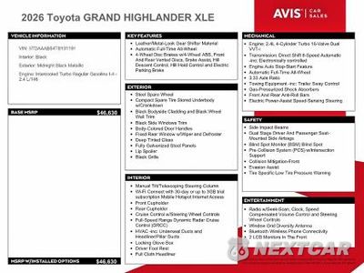 Zdjęcie 13 z 14 samochodu: 2026 TOYOTA GRAND HIGHLANDER XLE VIN:5TDAAAB54TS131191 - miniatura