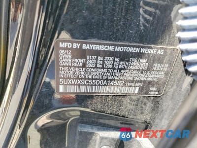 Zdjęcie 13 z 13 samochodu: 2013 BMW X3 XDRIVE28I VIN:5UXWX9C55D0A14582 - miniatura