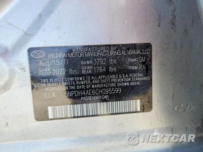 Zdjęcie 12 z 12 samochodu: 2012 HYUNDAI ELANTRA GLS VIN:5NPDH4AE6CH095599 - miniatura