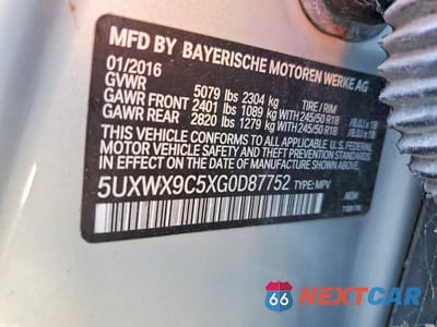 Zdjęcie 13 z 13 samochodu: 2016 BMW X3 XDRIVE28I VIN:5UXWX9C5XG0D87752 - miniatura