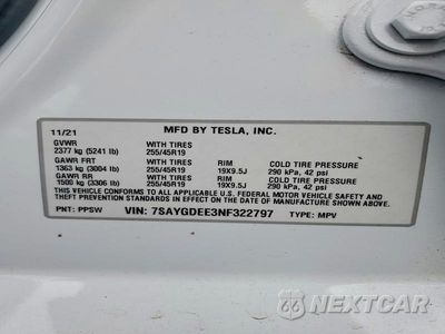 Zdjęcie 14 z 14 samochodu: 2022 TESLA MODEL Y VIN:7SAYGDEE3NF322797 - miniatura