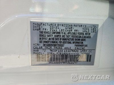 Zdjęcie 12 z 12 samochodu: 2021 NISSAN SENTRA SR VIN:3N1AB8DV9MY266697 - miniatura