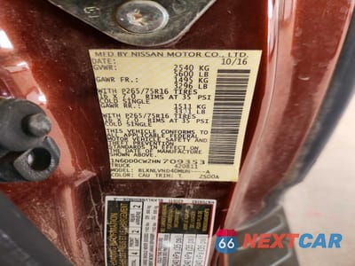 Zdjęcie 12 z 12 samochodu: 2017 NISSAN FRONTIER PRO-4X VIN:1N6DD0CW2HN709353 - miniatura
