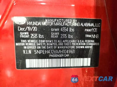 Zdjęcie 13 z 13 samochodu: 2021 HYUNDAI SONATA LIMITED VIN:5NPEH4J26MH104961 - miniatura
