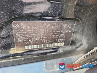 Zdjęcie 12 z 12 samochodu: 2007 BMW 328 I SULEV VIN:WBAVC53587FZ73780 - miniatura