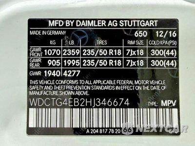 Zdjęcie 15 z 15 samochodu: 2017 MERCEDES-BENZ GLA 250 VIN:WDCTG4EB2HJ346674 - miniatura