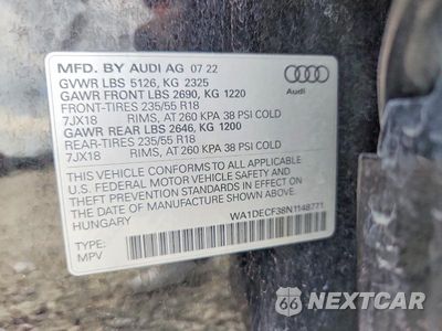 Zdjęcie 12 z 12 samochodu: 2022 AUDI Q3 PREMIUM S LINE 45 VIN:WA1DECF38N1148771 - miniatura