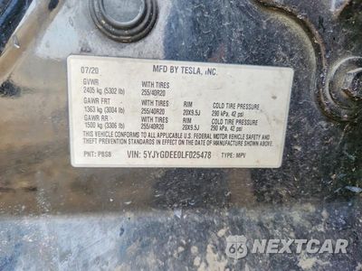 Zdjęcie 12 z 12 samochodu: 2020 TESLA MODEL Y VIN:5YJYGDEE0LF025478 - miniatura